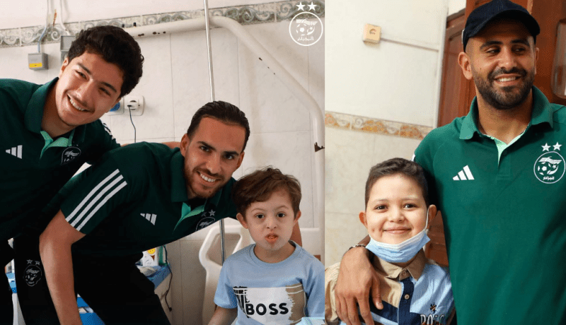 لاعبو المنتخب الوطني يرسمون البسمة على وجوه الأطفال المرضى