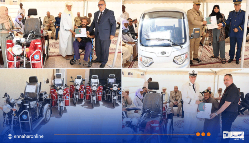 المنيعة.. في إطار إحتفالات الذكرى 63 للإستقلال .. توزيع دراجات نارية على ذوي الإحتياجات الخاصة