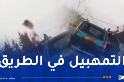 باتنة.. بالفيديو: سائق سيارة ومرافقه قاما بسلوكيات تعرض حياتهما للخطر