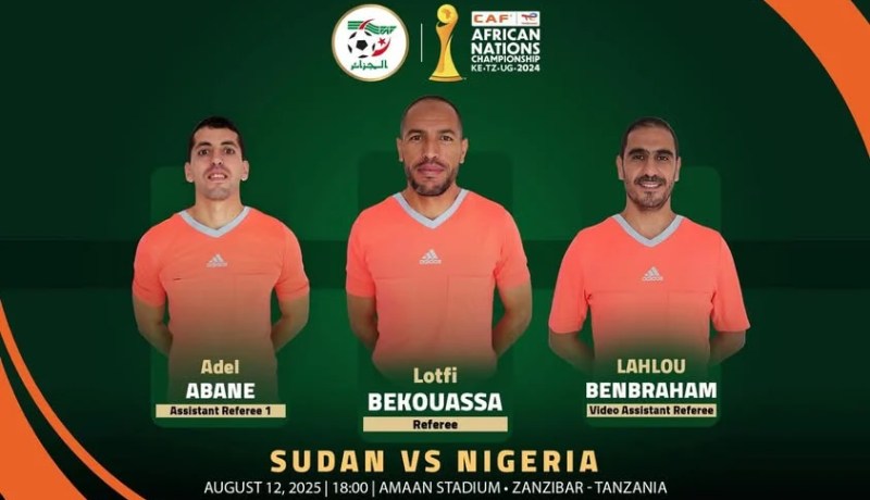 ثلاثي تحكيم جزائري لإدارة مباراة السودان ونيجيريا في “الشان”