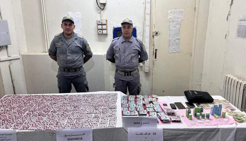 سوق أهراس .. حجز 4845 قرصًا مهلوسًا بالمعبر الحدودي الحدادة