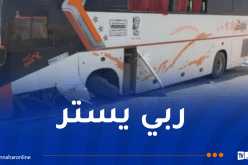 إنحراف حافلة في المغير بسبب انفجار عجلة