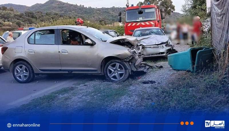 جيجل.. 7 جرحى في اصطدام بين 3 سيارات في موكب زفاف بخيري واد العجول