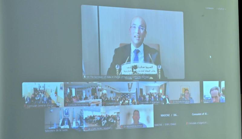 لقاء افتراضي بين شايب وآيت مسعودان مع نخبة من الأطباء الجزائريين بالخارج
