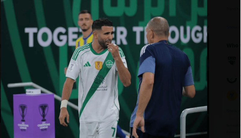 محرز يغيب عن فوز الأهلي بثلاثية !