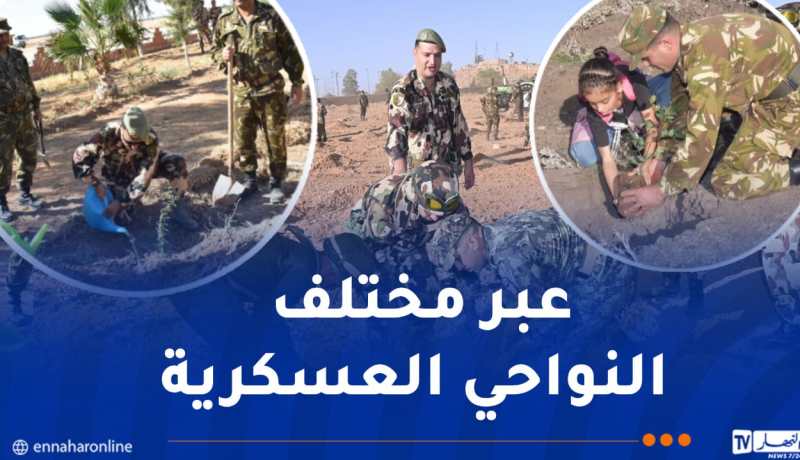 أفراد الجيش الوطني يشاركون في اليوم الوطني للتشجير