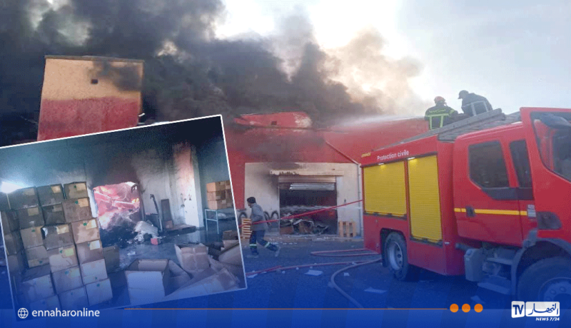 المدية.. حريق مستودع التخزين بمصنع المصابيح في مجبر 