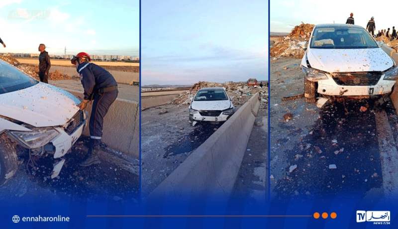 الشلف.. 3 جرحى في انحراف سيارة واصطدامها بحاجز من الركام