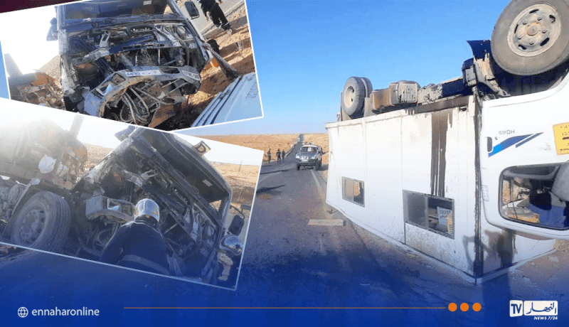 بني عباس .. قتيل و7 جرحى في اصطدام بين شاحنتين بالعبادلة