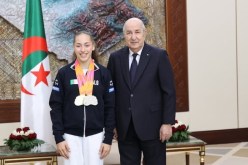 بالصور.. رئيس الجمهورية يستقبل البطلة كيليا نمور