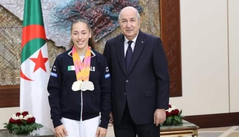 بالصور.. رئيس الجمهورية يستقبل البطلة كيليا نمور