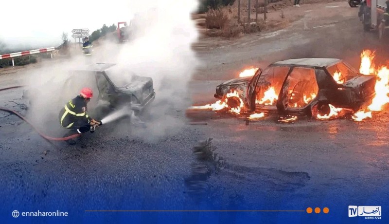 تيسمسيلت.. احتراق سيارة كليا بلرجام