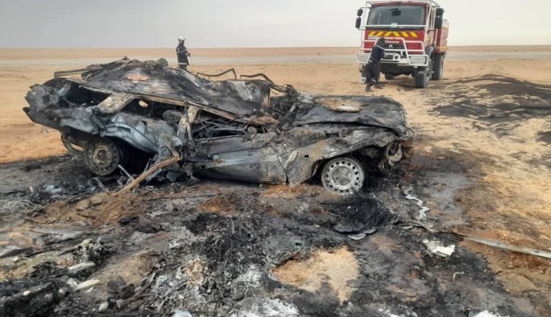 وفاة شخصين و إصابة آخر اثر احتراق سيارة ببرج باجي مختار