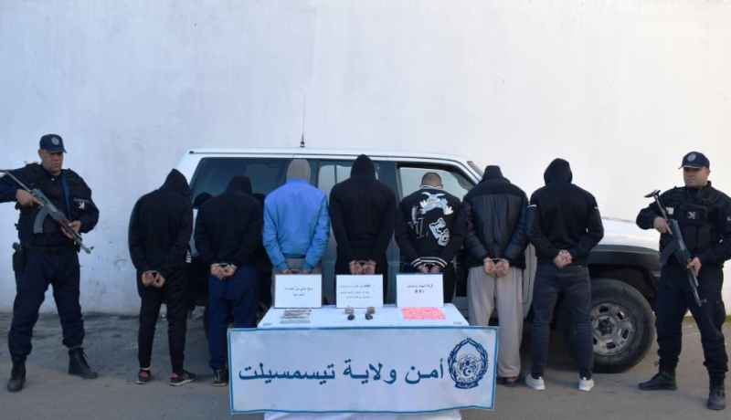 تيسمسيلت: توقيف شبكة إجرامية وحجز مؤثرات عقلية ومخدرات