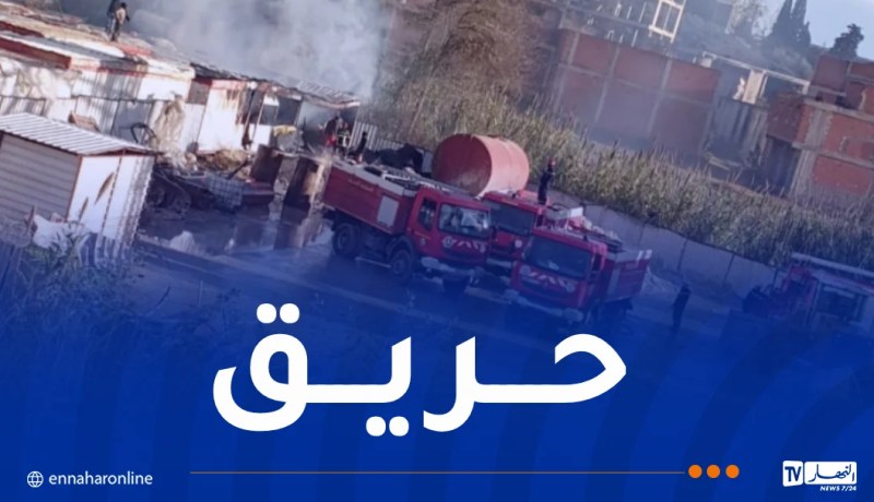 إندلاع حريق في شاليهات بتيبازة