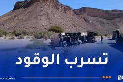 إنقلاب شاحنة لنقل المحروقات في تامنغست