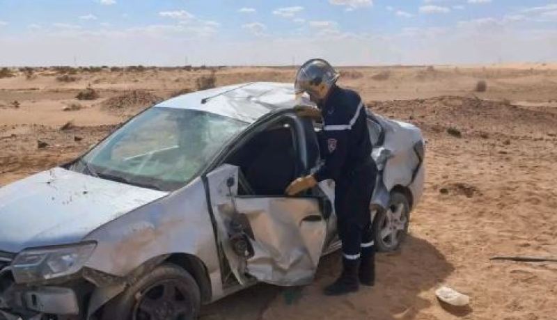 المغير.. 5 مصابين في حادث مرور