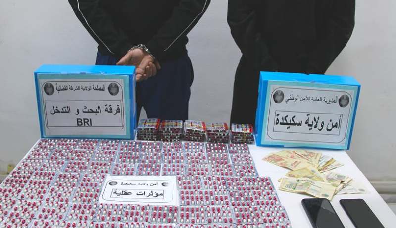 توقيف شخصين وحجز 1770 كبسولة مؤثرات عقلية بسكيكدة