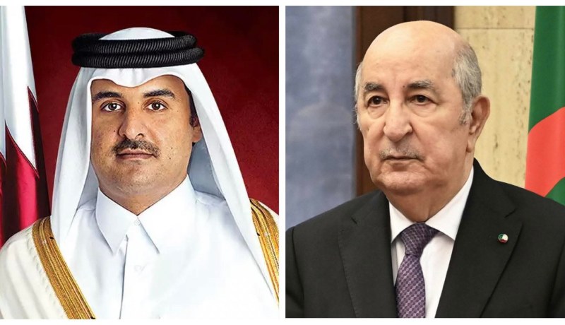 مكالمة هاتفية بين رئيس الجمهورية ورئيس دولة قطر حول تطورات الشرق الأوسط