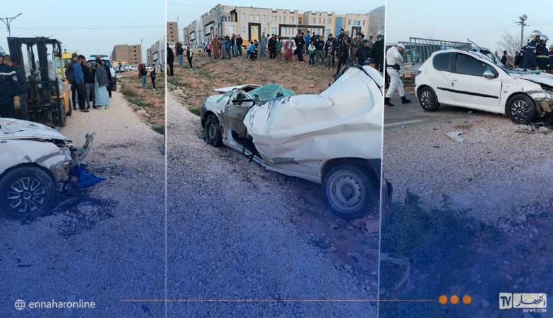 البيض.. وفاة شخص وإصابة 3 آخرين في حادث اصطدام بين سيارتين