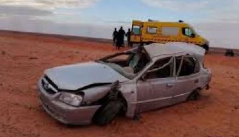 بسكرة.. قتيلان و3 جرحى في انحراف وانقلاب سيارة بطولڨة