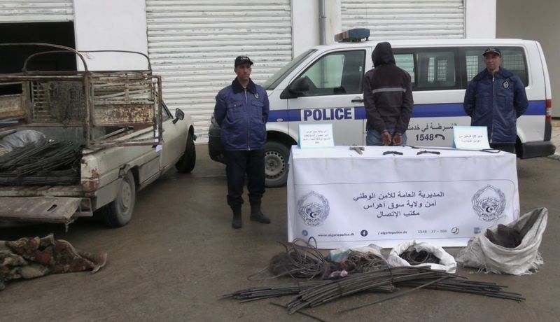 سوق اهراس: حجز 10 قناطير من الكوابل النحاسية مسروقة من مؤسسة عمومية