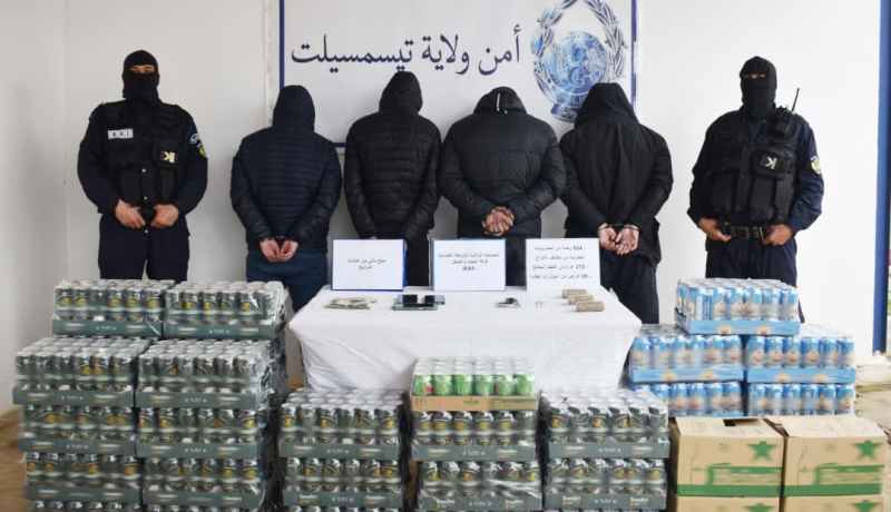 تفكيك شبكة إجرامية وحجز كيف معالج ومشروبات كحولية بتيسمسيلت