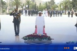 الرئيس التشادي يضع إكليلا من الزهور بمقام الشهيد