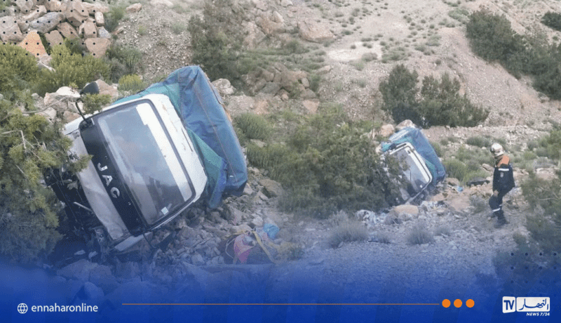 باتنة.. جريحان في انقلاب شاحنة بتيغانمين 