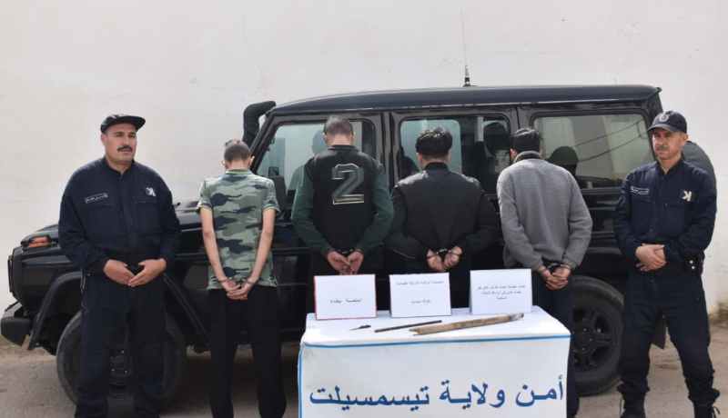 تيسمسيلت: تفكيك عصابة أحياء وتوقيف 4 أشخاص زرعوا الرعب وسط السكان