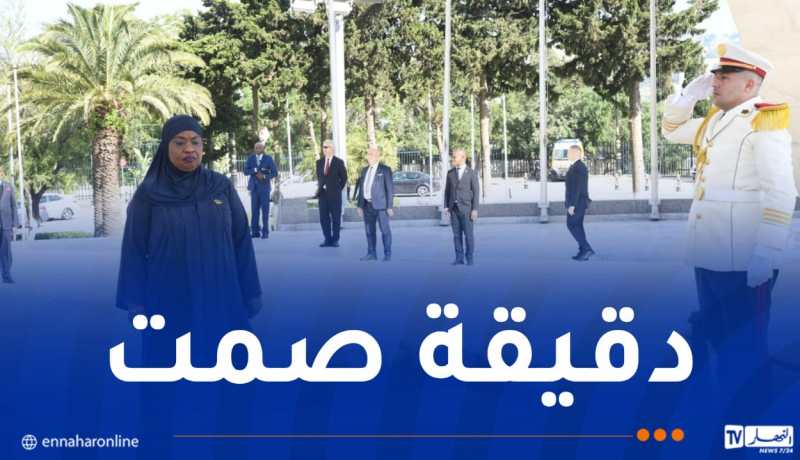 رئيسة جمعية جمهورية موزمبيق تترحم على شهداء الثورة بمقام الشهيد