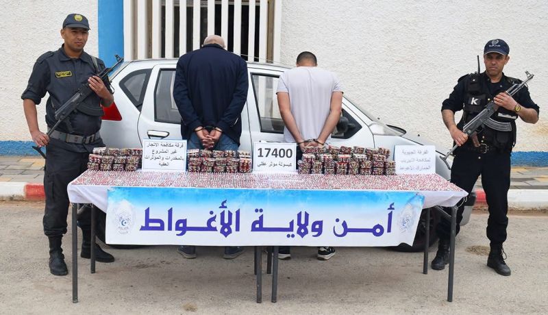 الأغواط: توقيف شخصين وحجز 17400 قرص مهلوس