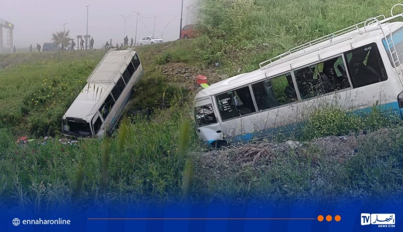 ڨالمة.. 26 جريحا في انحراف وانقلاب حافلة لنقل المسافرين