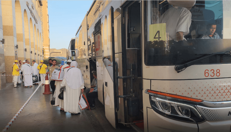 تواصل عملية ترحيل الحجاج من المدينة نحو مكة  