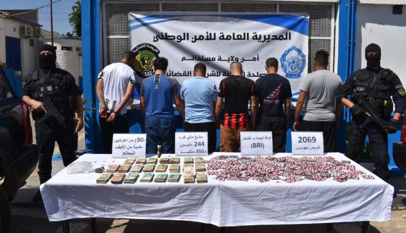 BRI مستغانم تفكك شبكة وتضبط 2069 قرص مهلوس وأكثر من 244 مليون