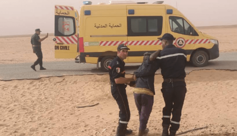 قتيل و10 جرحى في  انحراف وانقلاب سيارة نفعية بـإن قزام