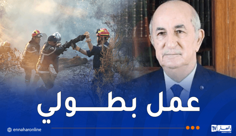 رئيس الجمهورية يشيد بجهود نساء ورجال الحماية المدنية في إخماد النيران