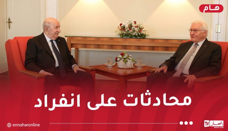 رئيس الجمهورية يجري محادثات على انفراد مع الرئيس الألماني