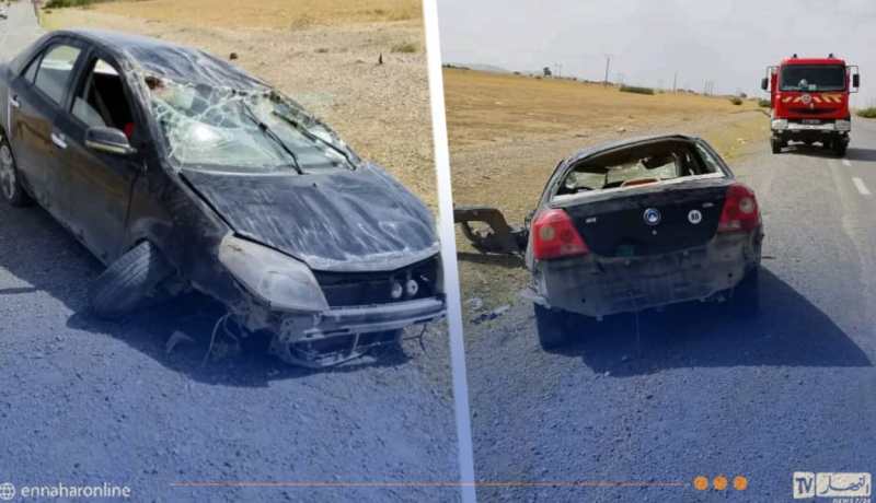 تبسة.. إصابة 4 أشخاص في حادث انحراف وانقلاب سيارة بمرسط
