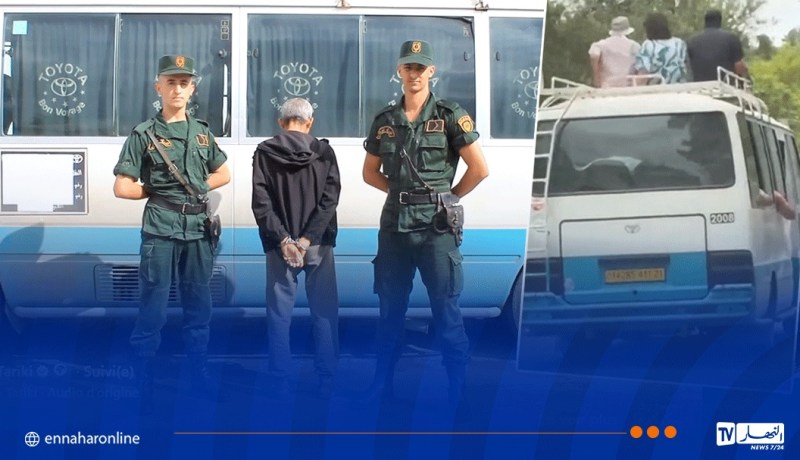 سكيكدة.. توقيف سائق حافلة تويوتا قام بنقل ركاب فوق السطح