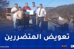 تواصل عملية تسليم مقررات الإعانات المالية لفائدة المتضررين من الحرائق