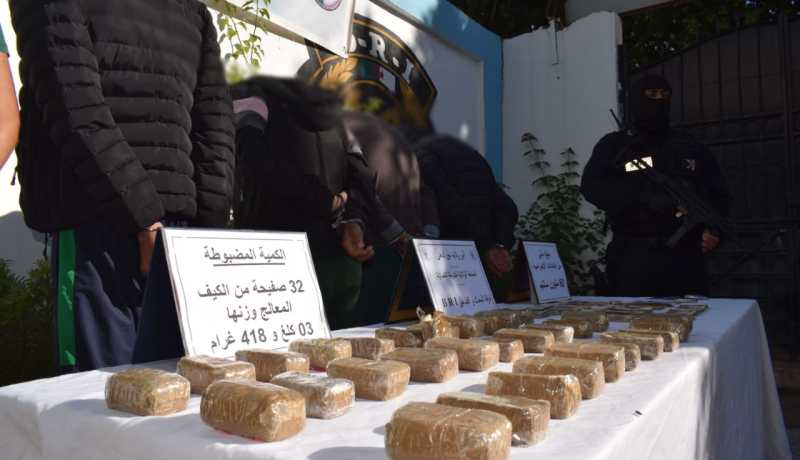 عين الدفلى: توقيف 5 أشخاص و تضبط أزيد من 3 كلغ كيف معالج