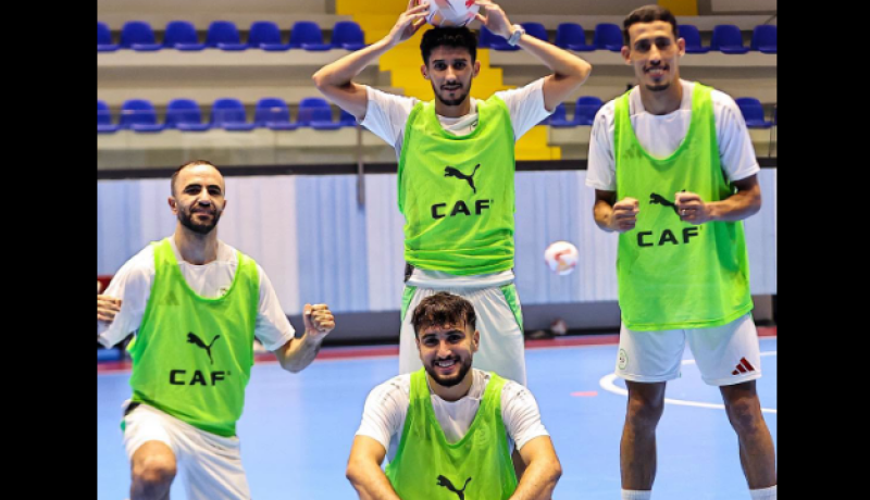 المنتخب الوطني لكرة القدم داخل القاعة يختتم تحضيراته لمواجهة زامبيا