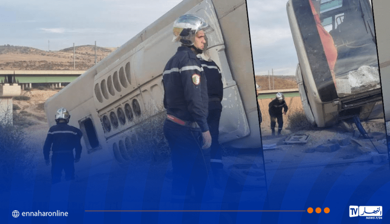 حصيلة نهائية.. 23 جريحا في انقلاب حافلة لنقل المسافرين بمعسكر 